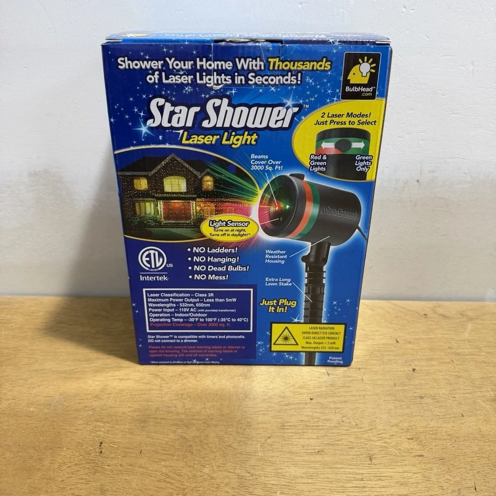 Star Shower Motion Laser Light Projector Christmas Red Green Moving 9400 New